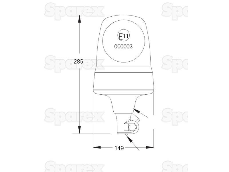 Rotating Halogen Beacon, Flexible Pin, 12V-S.153112-1286