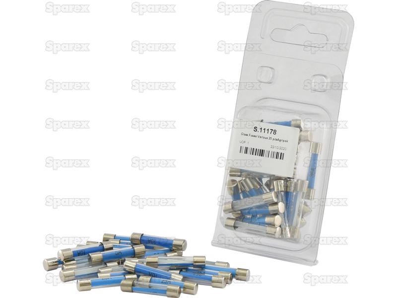 Glass Fuse, Blow Rating: 5.0 - 50.0, 25 pcs. Agripak-S.11178-12589