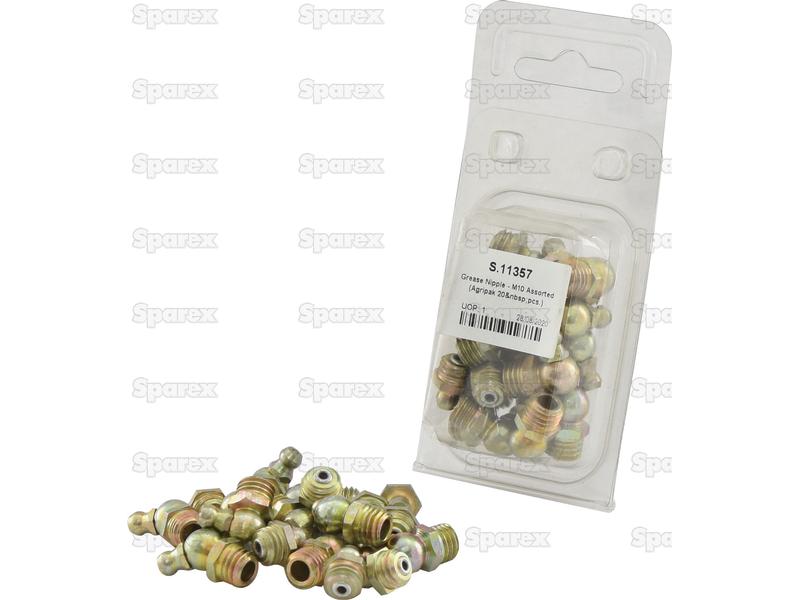 Grease Nipple - M10 Assorted (Agripak 20 pcs.)-S.11357-12707