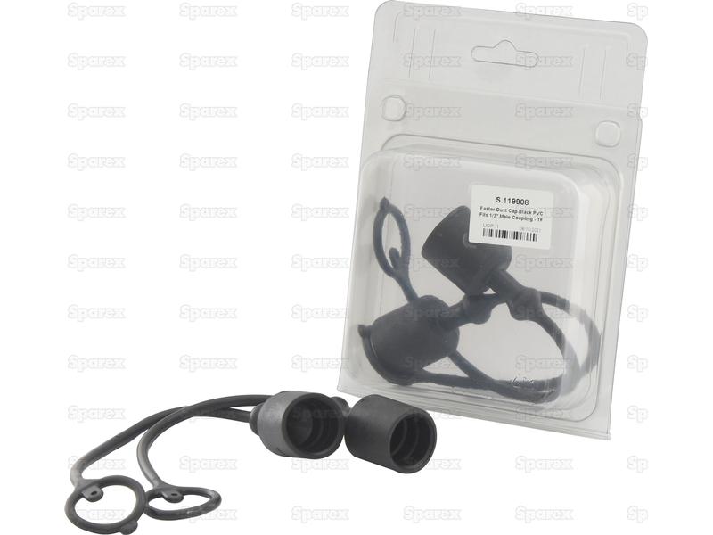 Faster Dust Cap Black PVC Fits 1/2'' Male Coupling TF12N (Agripak 2 pcs.)-S.119908-13311