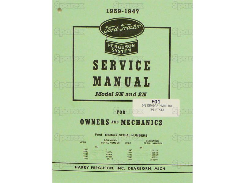 MANUAL, SERVICE, FORD 9N, 2N-S.128603-13757