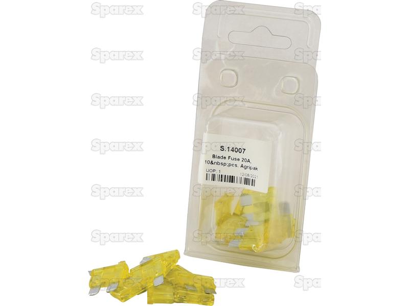 Blade Fuse 20A, 10 pcs. Agripak-S.14007-14160