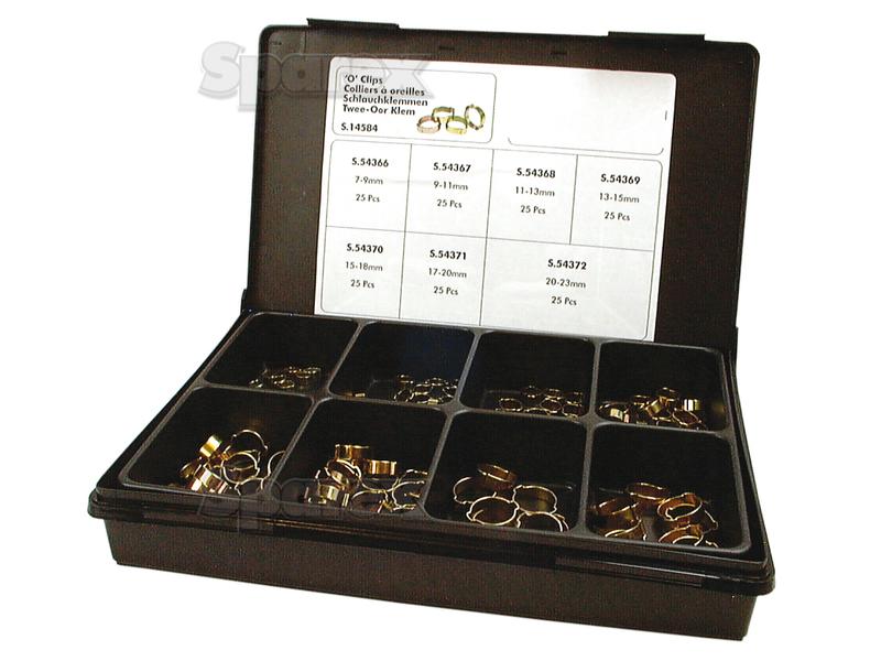 Hose''O'' Clamp, Ø7-23mm, 175 pcs. Compak.-S.14584-1089