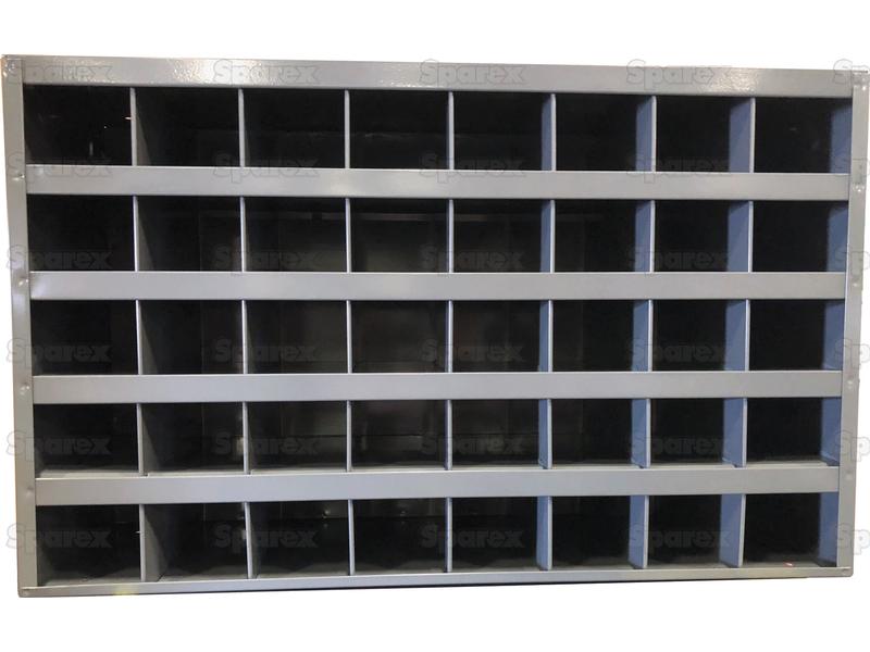 40 Hole Steel Hardware Storage Bin, Grey-S.149483-14335