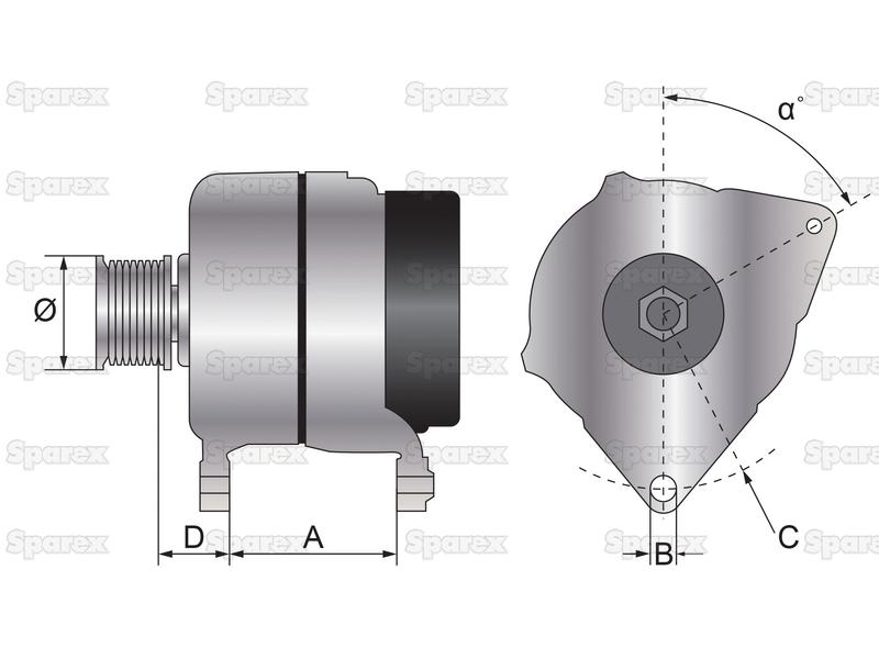 Alternator (Sparex) - 14V, 120 Amps-S.150743-1179