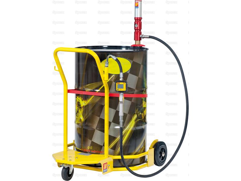 Oil Dispensing System, Pneumatic Powered Digital Nozzle w/Trolley, For use with 55 Gals. Drums-S.156557-14809