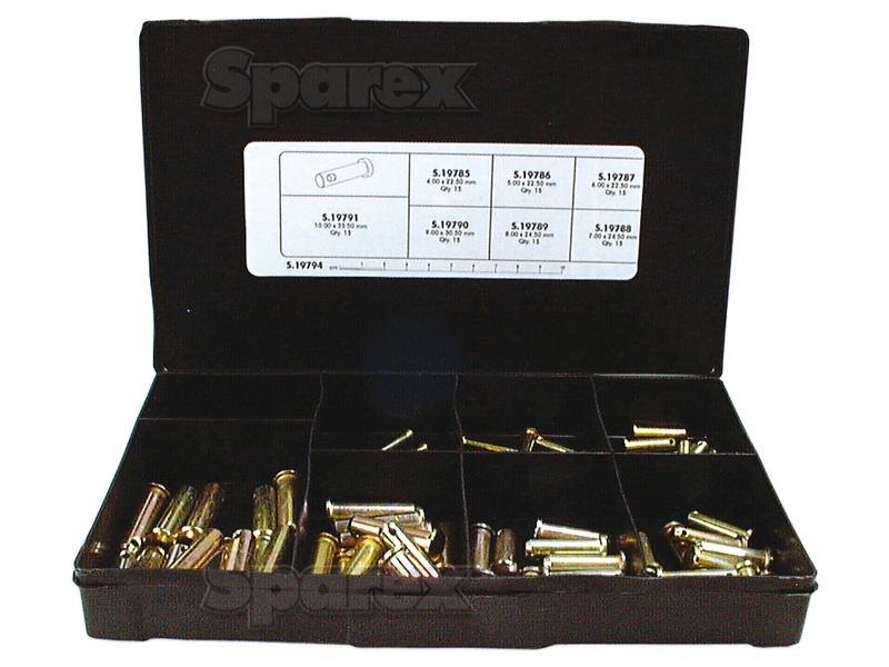 Metric Clevis Pins Ø: 4 - 10mm (Handipak 105 pcs.)-S.19794-15146
