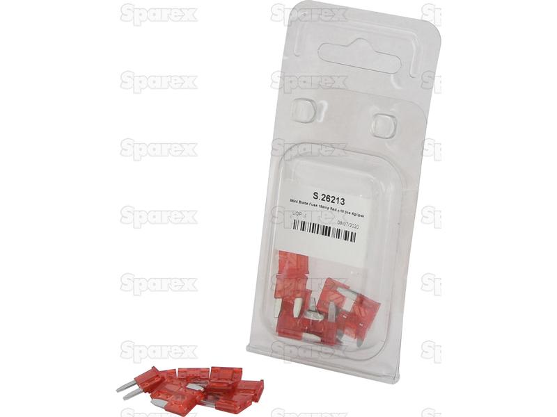Mini Blade Fuses 10 Amps 10 pcs. Agripak-S.26213-15344