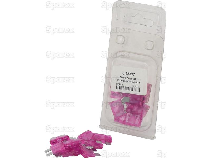 Blade Fuse 3A, 10 pcs. Agripak-S.28337-15457