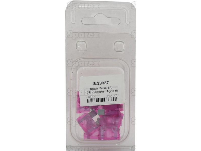 Blade Fuse 3A, 10 pcs. Agripak-S.28337-15457