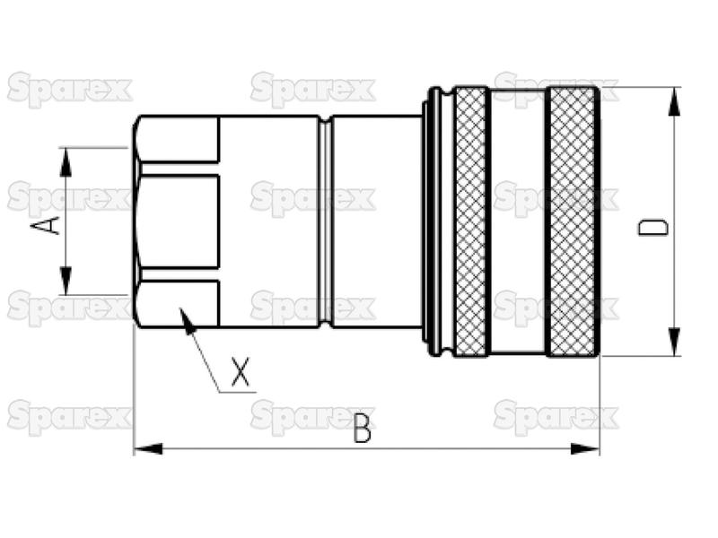 Sparex Quick Release Hydraulic Coupler Female 1/2'' Body x 1/2'' BSP Female Thread-S.2961-15560