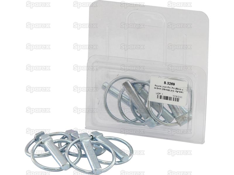 Round Linch Pin, Pin Ø9mm x 44.5mm (5 pcs. Agripak)-S.3269-15630