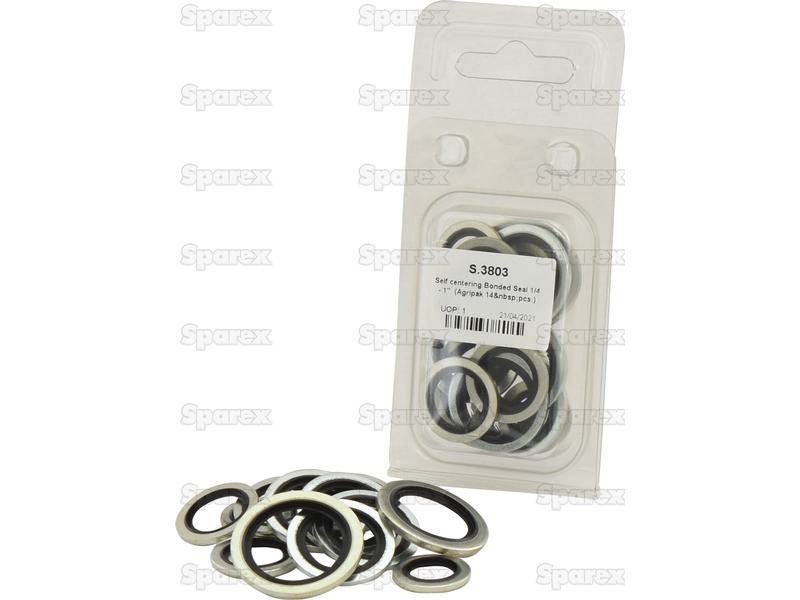 Self centering Bonded Seal 1/4 - 1'' (Agripak 14 pcs.)-S.3803-15800