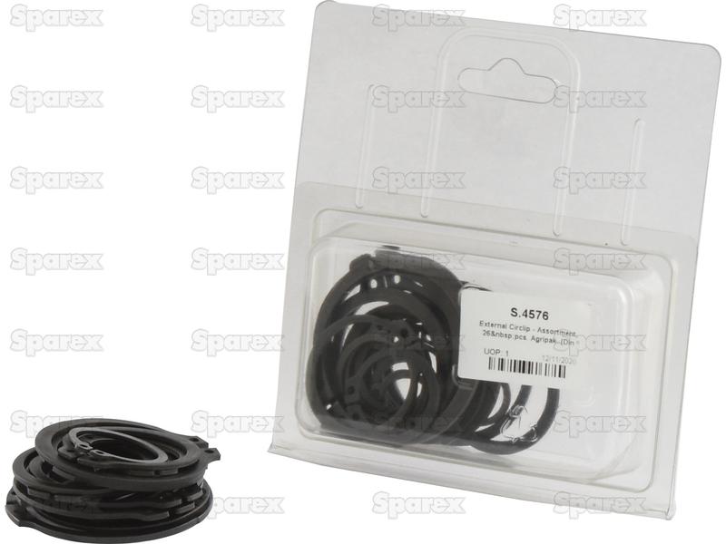 External Snap Ring - Assortment, 26 pcs. Agripak. (Din 471)-S.4576-15918