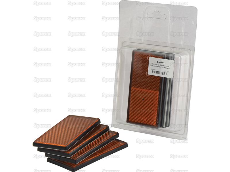 Rectangular Reflector Amber 4 pcs. Agripak-S.4614-15929