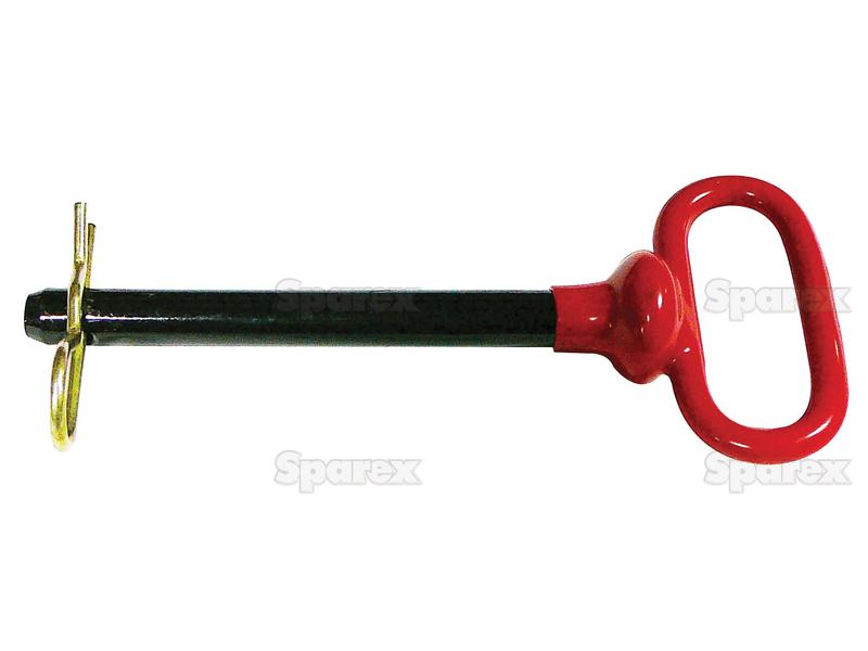 Red Handle Hitch Pin with Grip Clip, Pin Ø5/8'', Working length: 5 1/2''.-S.52082-16450