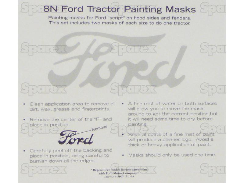 PAINTING MASK, FORD SCRIPT, 8N-S.61441-16962