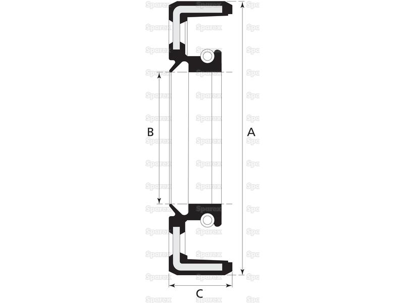 Imperial Double Lip Seal, 1 3/4'' x 3 1/2'' x 3/4''-S.65681-9600